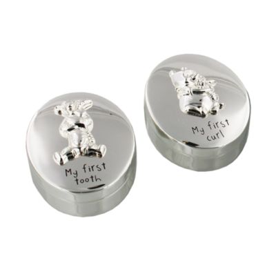 Winnie The Pooh Silver-Plated Baby First Tooth And Curl Set