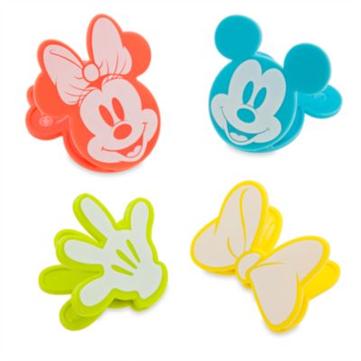Disney Store Lot de 4 pinces fra&icirc;cheur Mickey et Minnie, collection Disney Eats