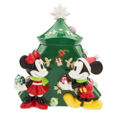 Mickey and Minnie Mouse Christmas Cookie Jar