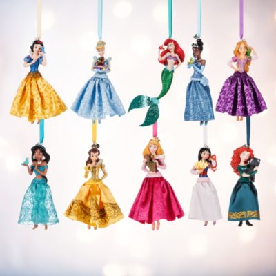 Disney Princess Christmas Ornaments, Set of 10