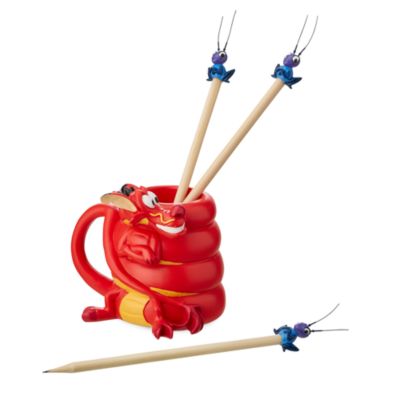 Disney Store Pot et crayons Mushu et Cri-Kee, Mulan