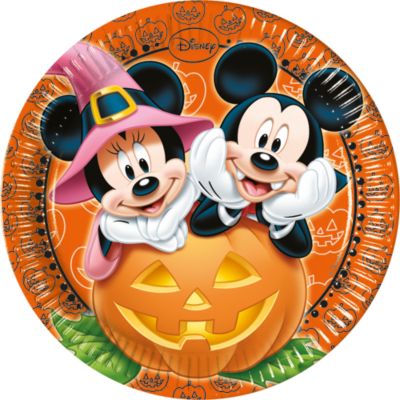 Mickey and Minnie Mouse 8x Halloween Party Plates Set