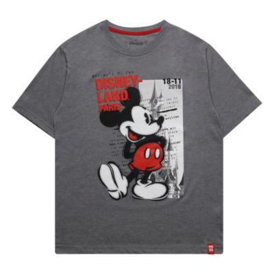 Disneyland Paris T-shirt Mickey gris pour adultes