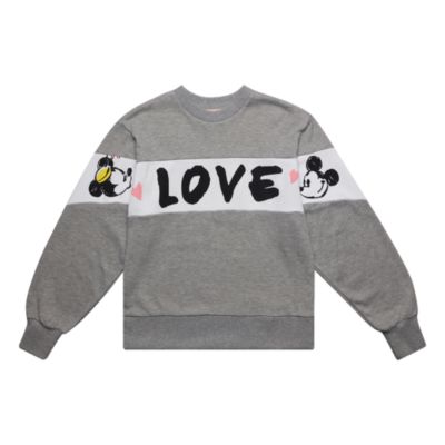 Disneyland Paris Mickey and Minnie Grey Sweatshirt For Adults