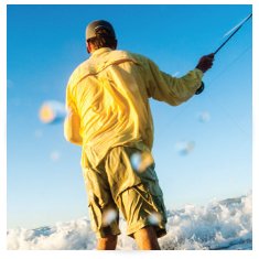 fisherman wearing shorts and long-sleeve parka