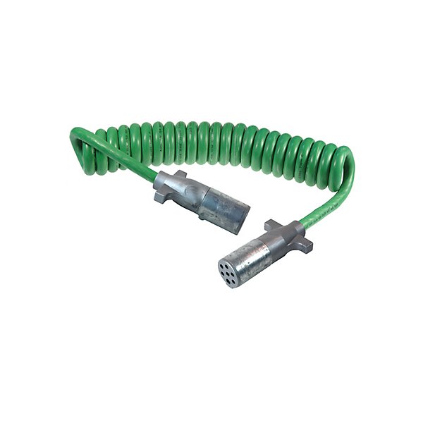 Grote - Trailer Wiring, Coil Cord, 12Ft, Green, Abs, 1/8, 2/10, 4/12 Gauge - GRO87100