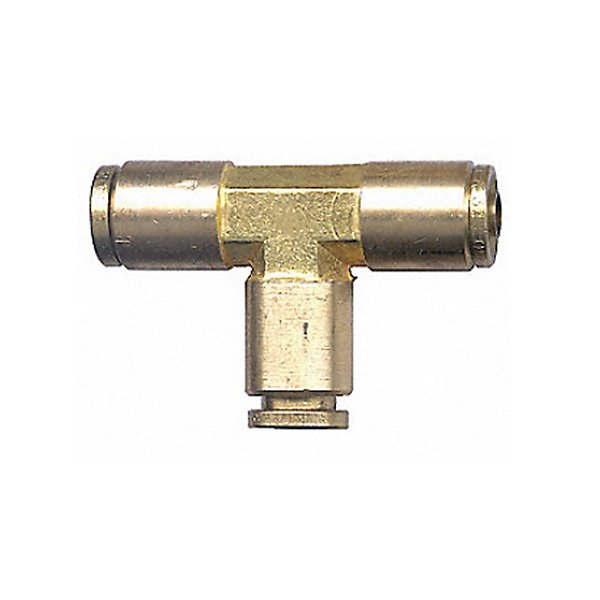 Fairview - Union Tee 3/8 Tube Each End - Brass PUSH-TO-CONNECT D.O.T. Air Brake Fitting - FAIPC1464-6