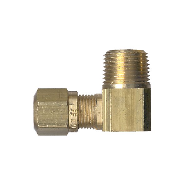 Fairview - Extruded 90° Street deg D.O.T. 1/2 Tube x 1/2 MPT - Brass Pipe Fitting - FAI1469-8D