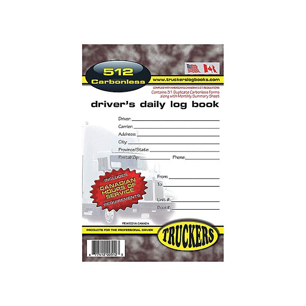 Truckers - Journal de bord quotidien du conducteur - sans carbone - TRU512