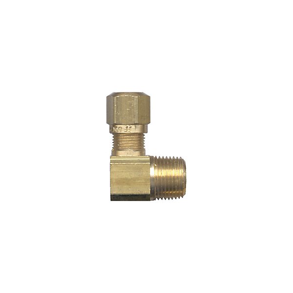 Fairview - Extruded 90° Street deg D.O.T. 1/4 Tube x 1/8 MPT - Brass Pipe Fitting - FAI1469-4A