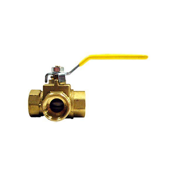 Fairview - Forged Brass 3-Way Ball Valve 3/8 FPT - Pipe Female Ends 3 Ports 2-Way - FAIBV2101-C