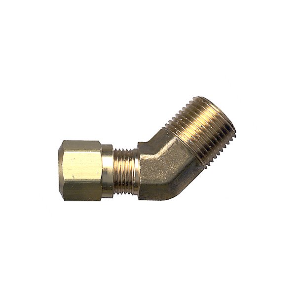 Fairview - Extruded 45° Street deg D.O.T. 1/4 T X 1/8 MPT - Brass Pipe Fitting - FAI1474-4A