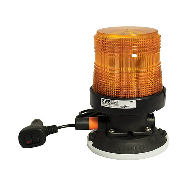 SWS Warning Lights - Beacon, Amber, Suction, V: 12 - STH201ZS-12V-A
