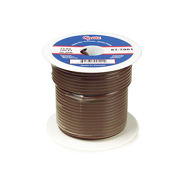 Grote - Primary Wire, 14 Gauge, Brown, 100 Ft Roll - GRO87-7001