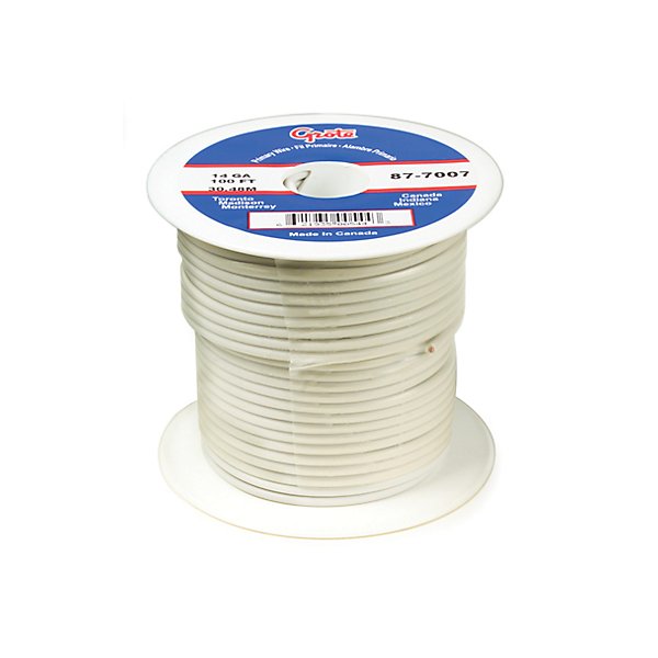 Grote - Primary Wire, 14 Gauge, White, 100 Ft Spool - GRO87-7007