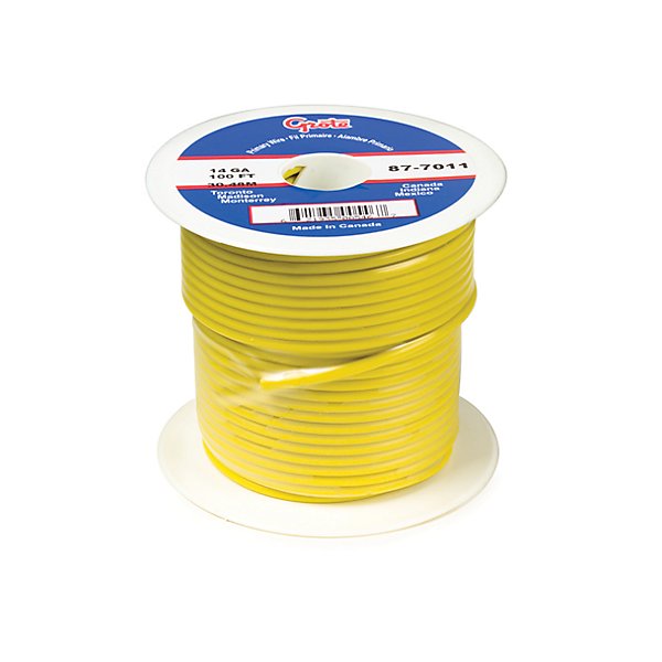 Grote - Primary Wire, 14 Gauge, Yellow, 100 Ft Spool - GRO87-7011