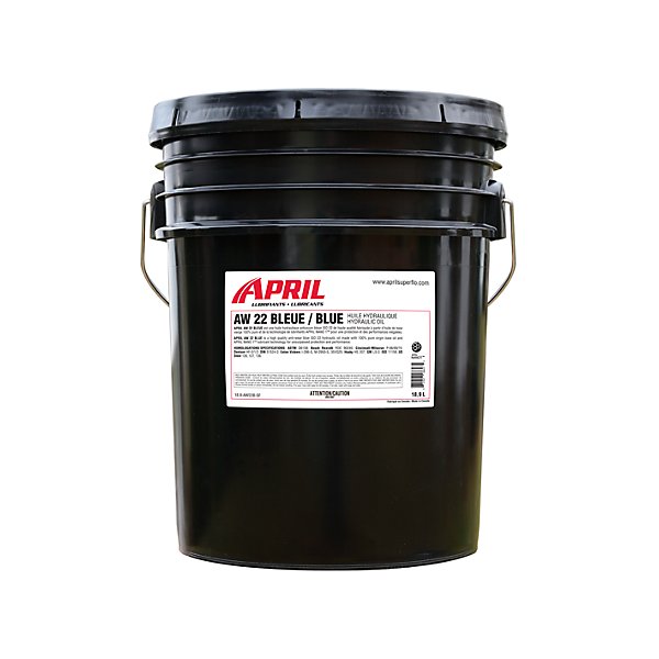 April Superflo - Blue AW hydraulic oil - Made with 100% virgin pure base oil - 4000 hours and more (oxidation test) - APR18.9-AW22B-SF