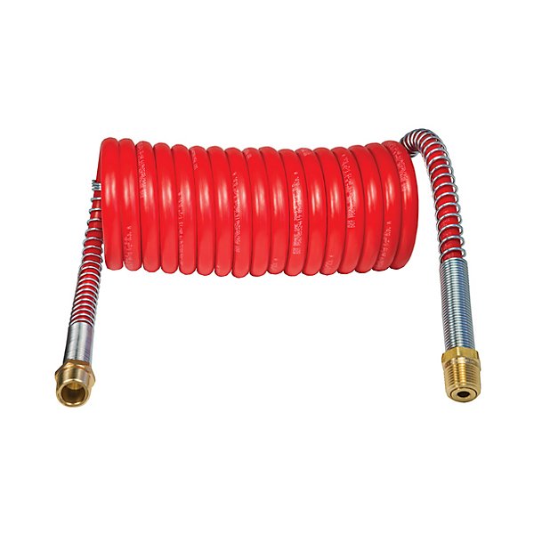 Tectran - Air Coiled Hose, Red, Le: 12 ft - TEC16212R