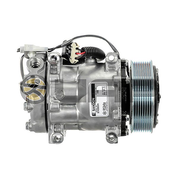 Sanden - AC Compressor, Sanden, 8 Groove, Direct Mount, Head: WH, V: 12 - MEI5322