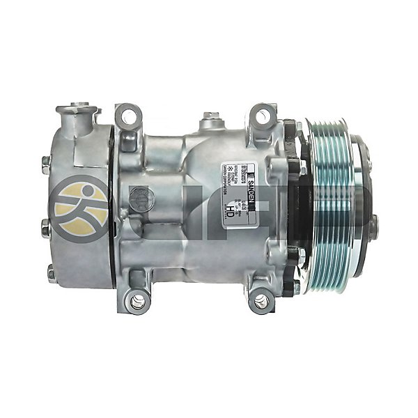 Sanden - AC Compressor, Sanden, 6 Groove, Direct Mount, Head: GSA, V: 12 - MEI5362