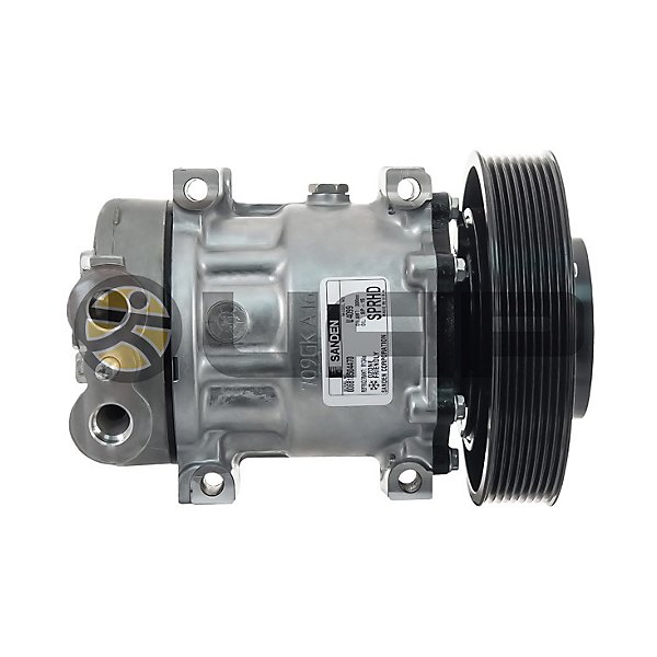 Sanden - AC Compressor, Sanden, 8 Groove, Direct Mount, Head: 4802, V: 12 - MEI54099
