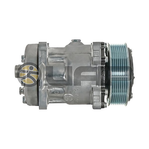Sanden - AC Compressor, Sanden, 8 Groove, Ear Mount, Head: MDA, V: 12 - MEI54672