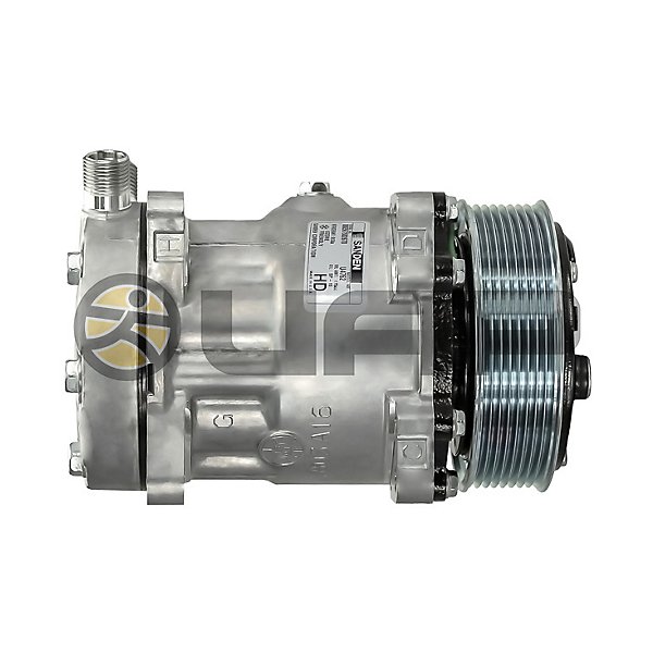 Sanden - AC Compressor, Sanden, 8 Groove, Ear Mount, Head: JD, V: 24 - MEI54762