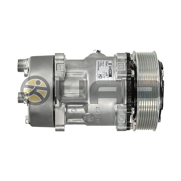 Sanden - AC Compressor, Sanden, 8 Groove, Ear Mount, Head: KC, V: 12 - MEI5708