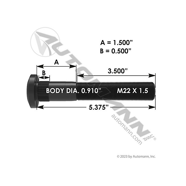 Automann - Serrated Stud, Thread: M22 x 1.5 - MZF201.6145