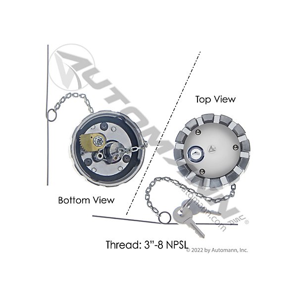 Automann - Fuel Cap Vented Locking 3in-8 NPSL - MZS572.1010