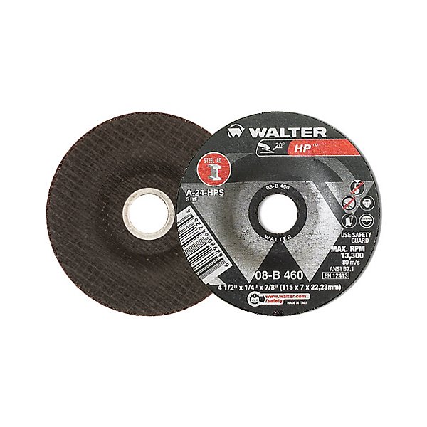 Walter Surface Technologies - 4-1/2X1/4X7/8 Hp Gr Wheels - WST08B460