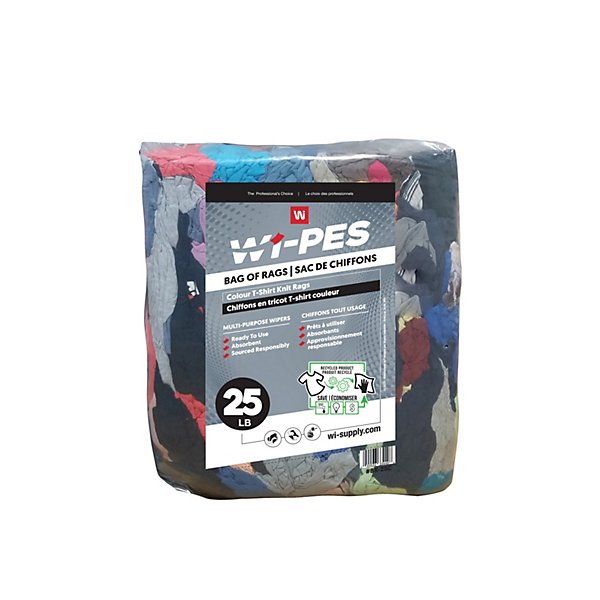 Wipeco - Color T-Shirt Wipers, 25 Lbs - CPNBX-25C