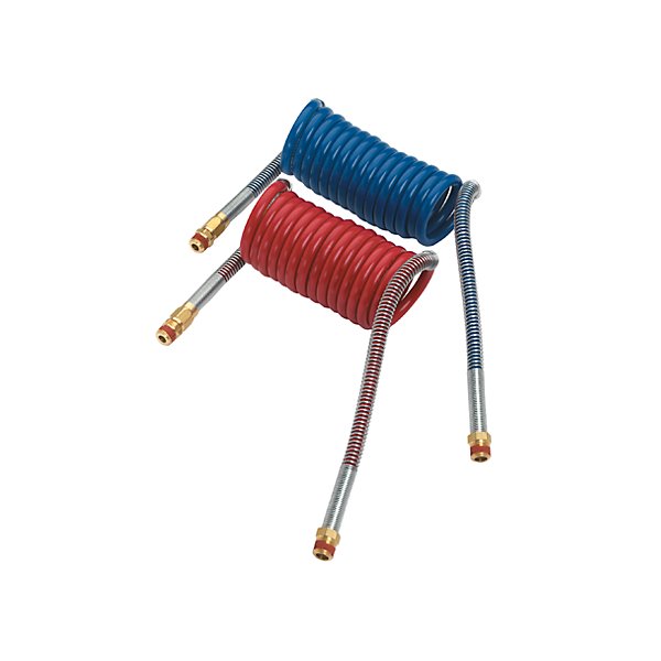 Coiled Air Brake Component Stallion Combo Blue & Red Power Air Lines 15 ft. 1/2 & 3/8 Fittings 