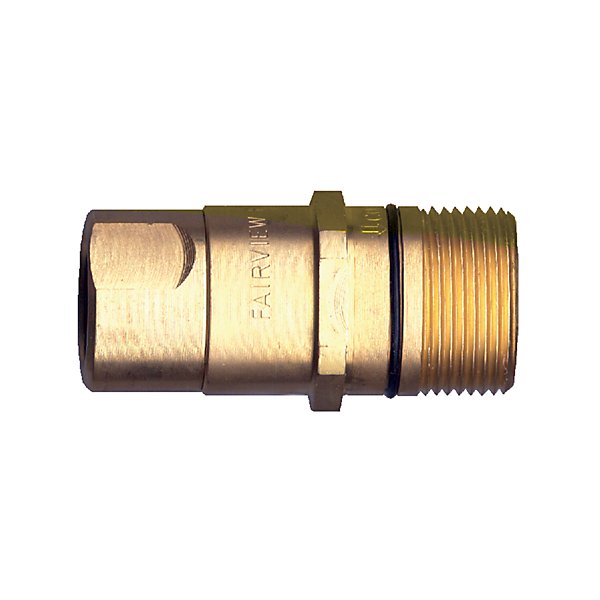 Fairview - Brass Valved Nipple 1 in. X 1 in. FPT - Quick Disconnect Coupling - FAIQD-BTTWN16-16F