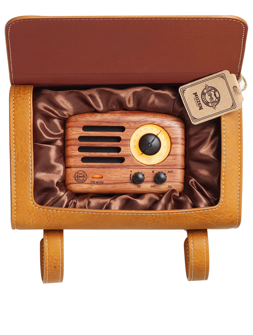 MUZEN OTR Wood Portable FM Radio & Bluetooth Speaker Home Brown