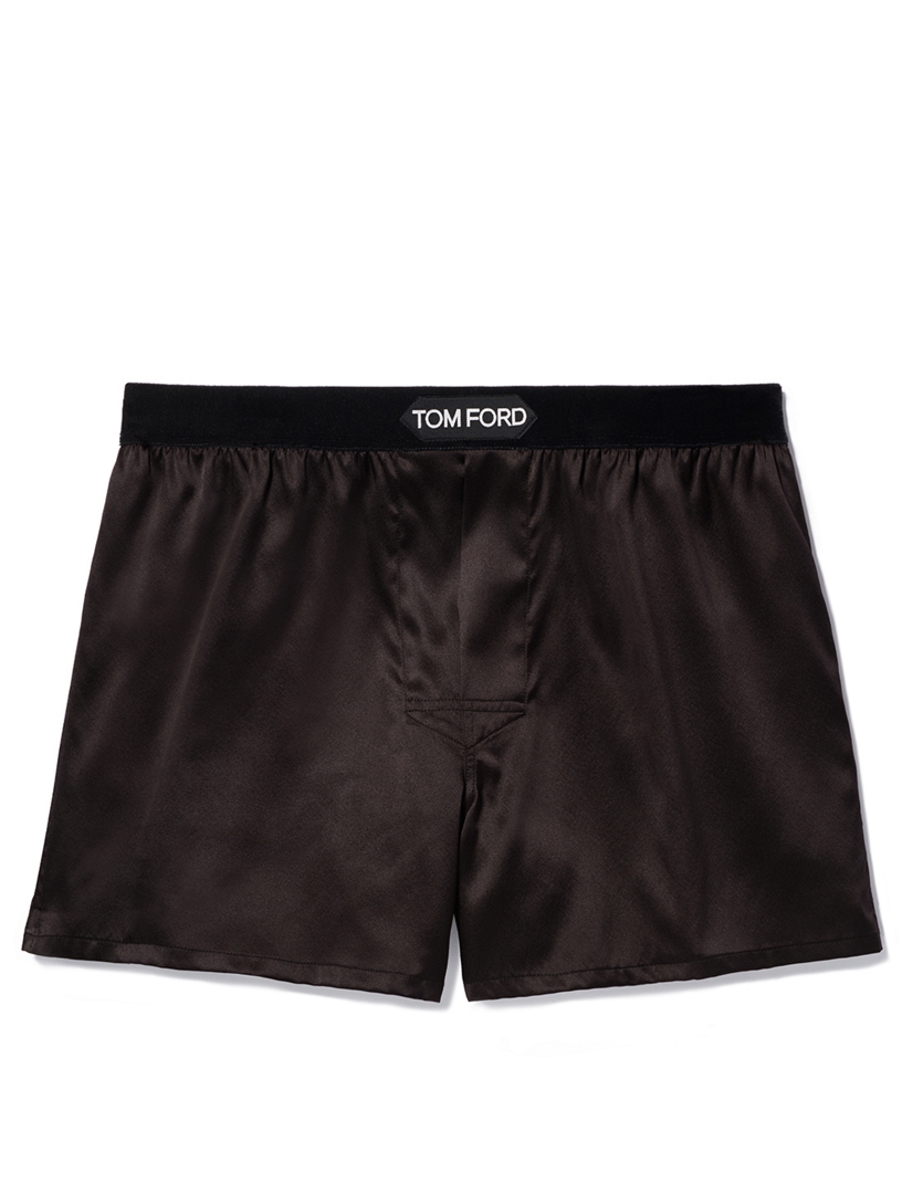 TOM FORD Solid Silk Short Boxers With Logo | Holt Renfrew Canada