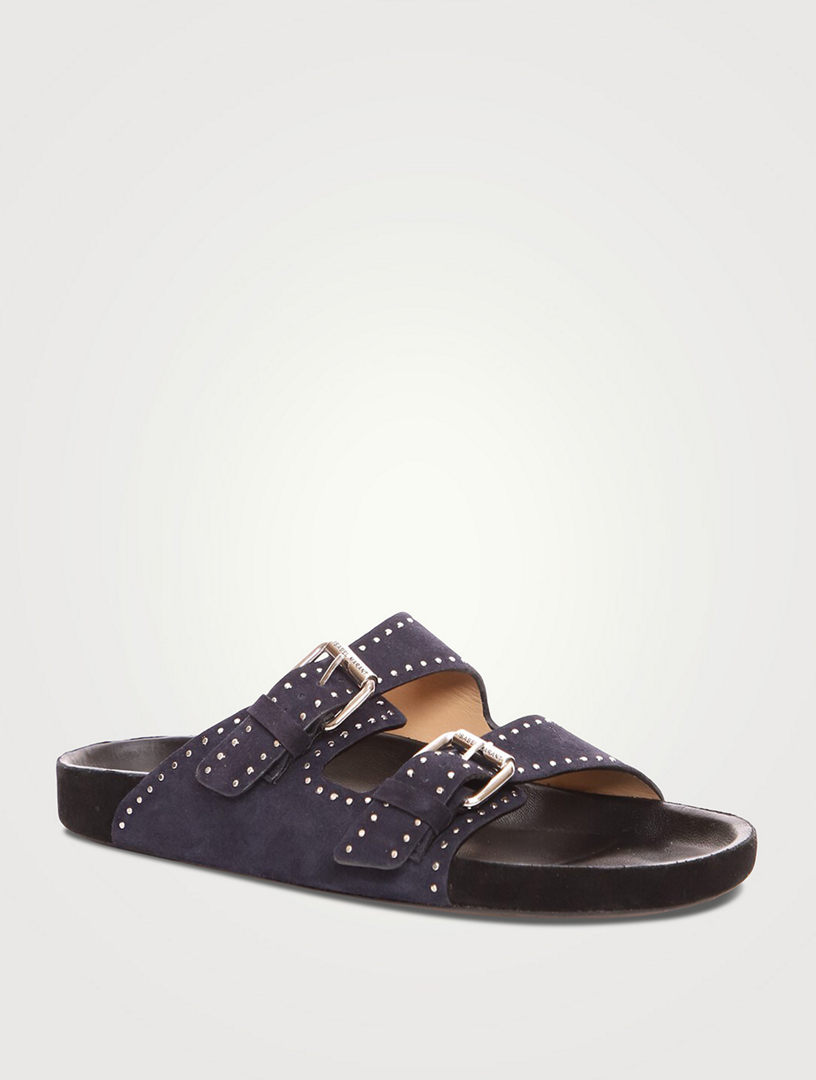 isabel marant lennyo grommet denim slides