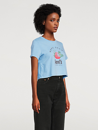 LEVI'S Fresh Jordie Cropped T-Shirt Women's Blue