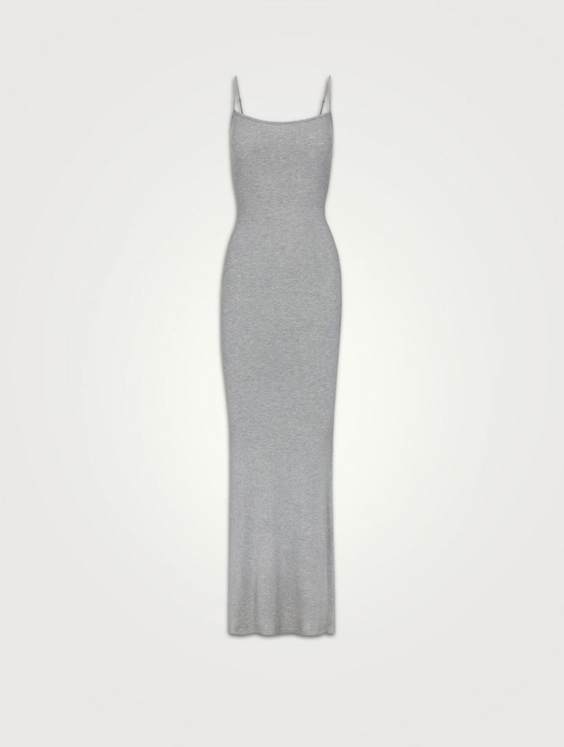 SKIMS Soft Lounge Long Slip Dress Women's Grey