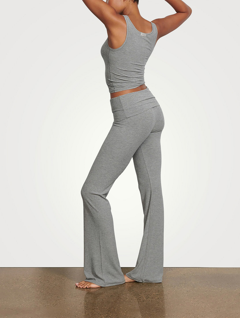 SKIMS Soft Lounge Fold-Over Pants Women's Grey