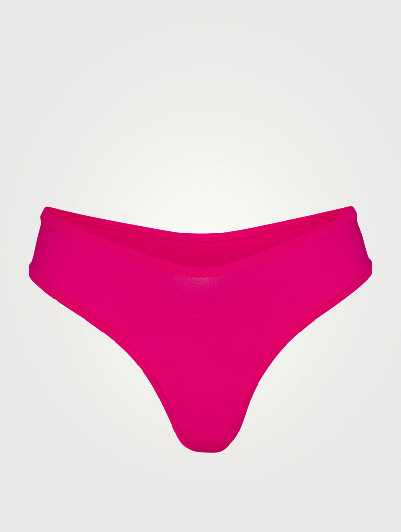 SKIMS Jersey Dipped Thong Women's Pink