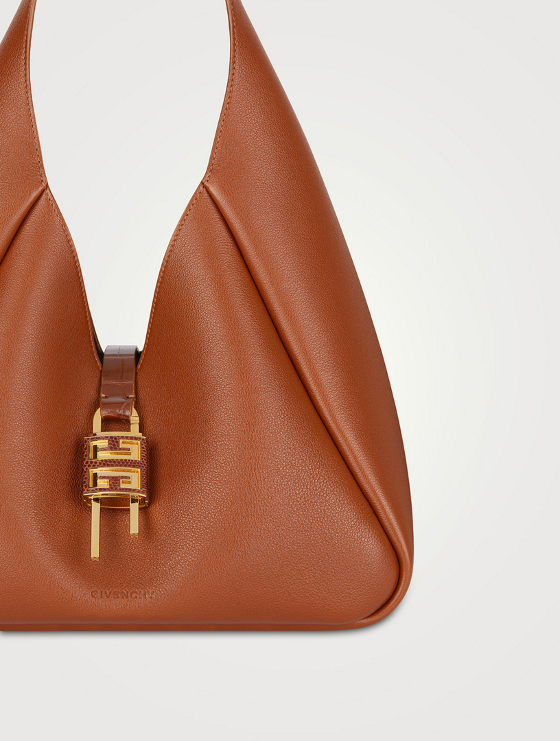 GIVENCHY Medium Lock Leather Shoulder Bag Women's Brown