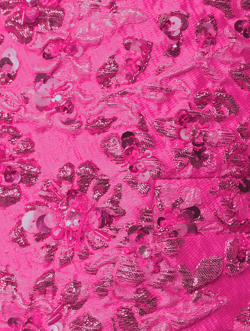 VALENTINO Veste jacquard en lurex à motif floral Femmes Rose