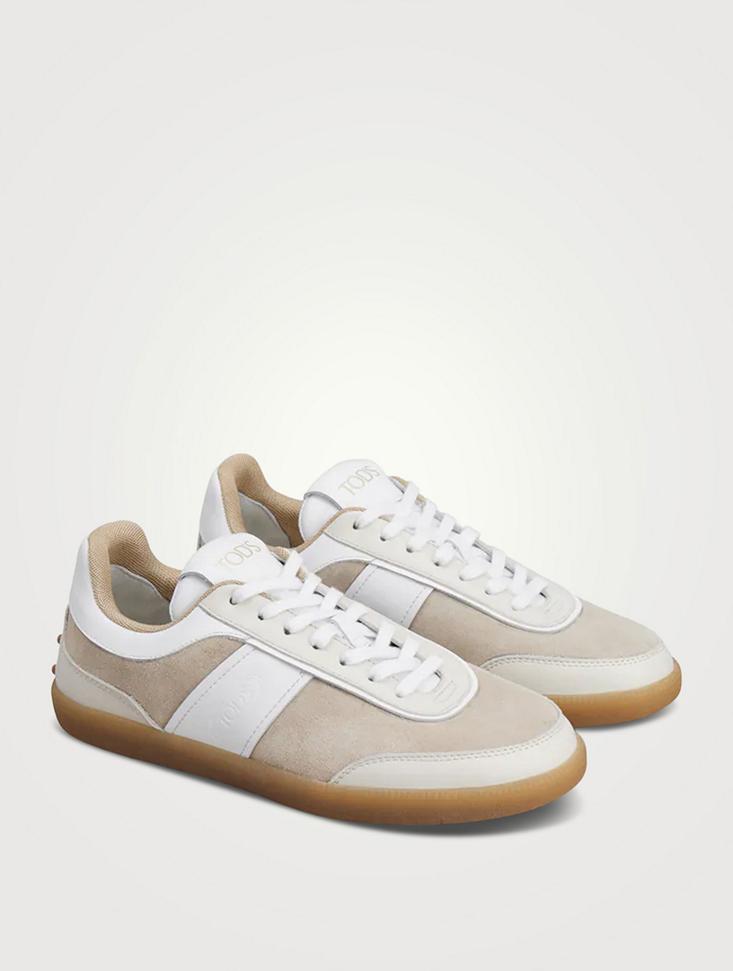 TOD'S Smooth Leather and Suede Tabs Sneakers | Holt Renfrew Canada