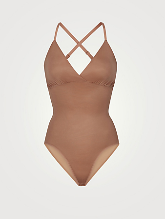 SKIMS Maillot Barely There à culotte à boutons-pression Femmes Beige