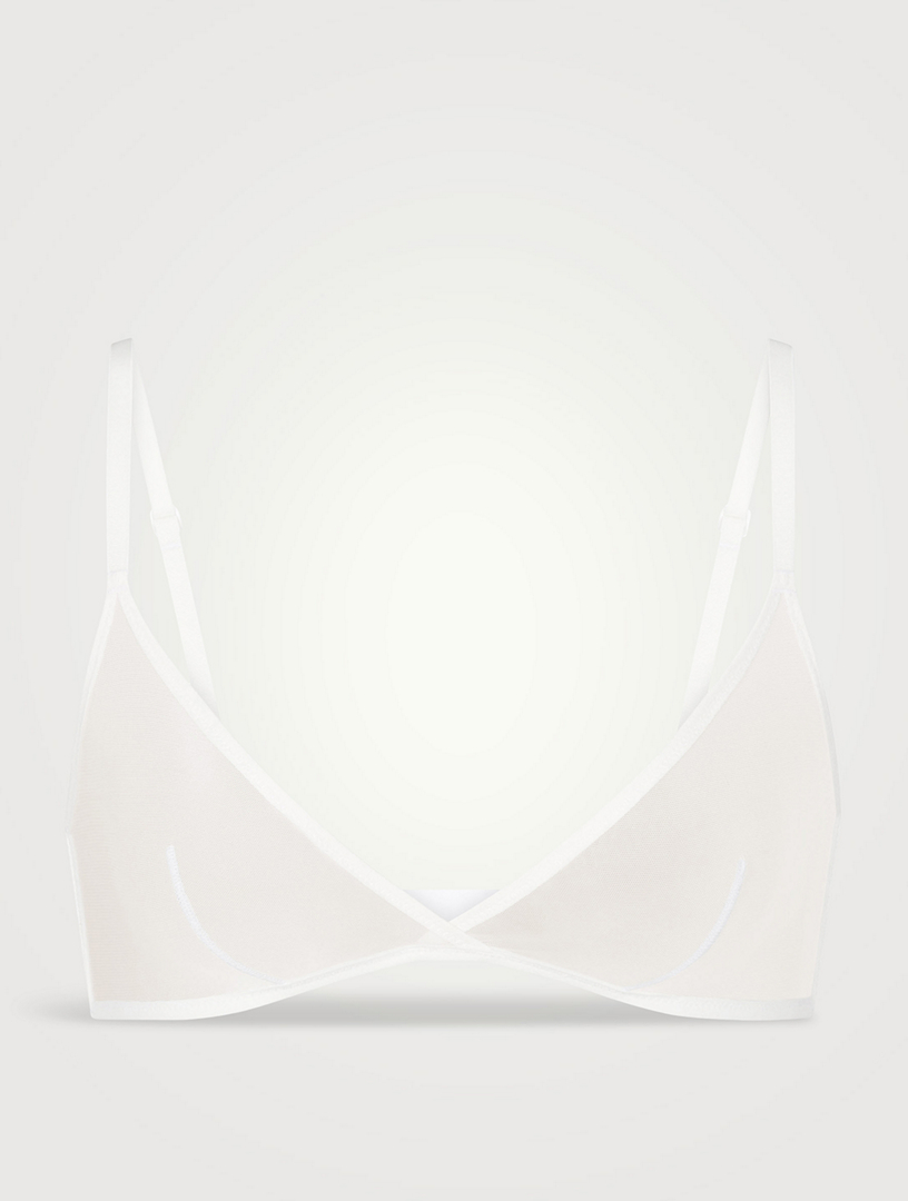 SKIMS Ultra Fine Mesh Triangle Bralette Women's White