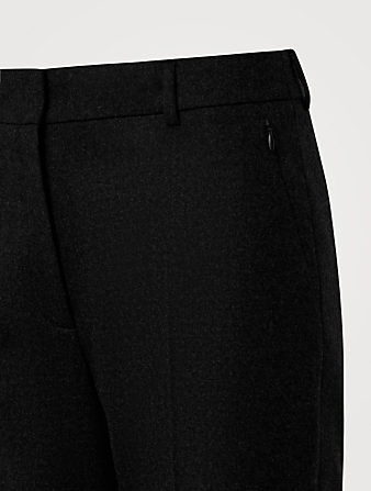 AKRIS Marilyn Wool Flannel Bootcut Trousers  Black