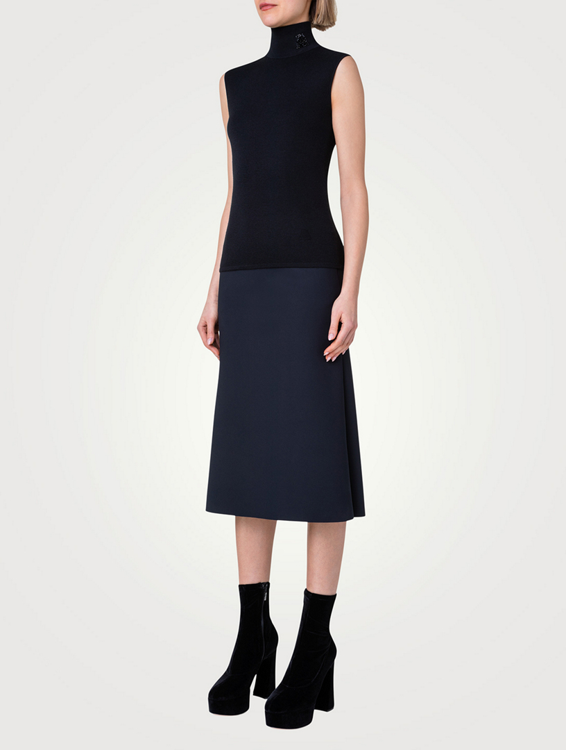 AKRIS Swarovski Crystal Cashmere And Silk Sleeveless Turtleneck | Holt  Renfrew