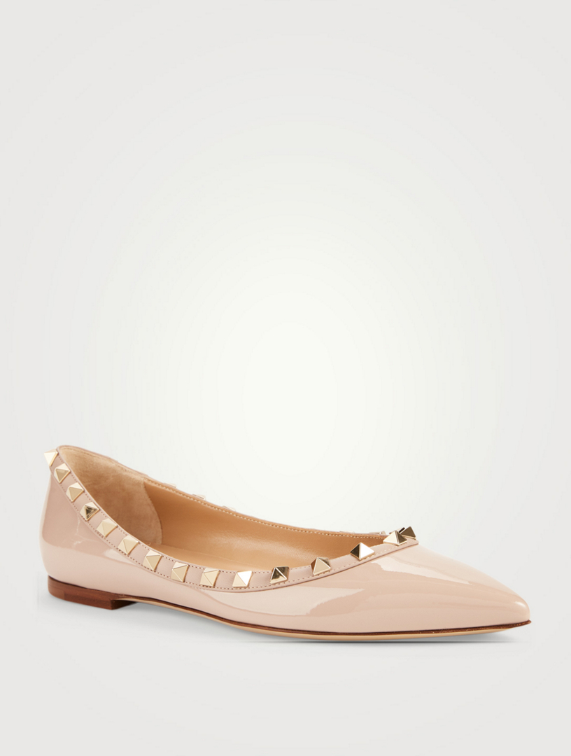 VALENTINO GARAVANI Rockstud Patent Leather Ballet Flats | Holt Renfrew ...