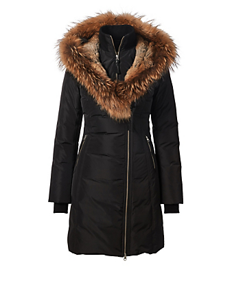 MACKAGE Trish Down Coat With Fur Hood Women's Black